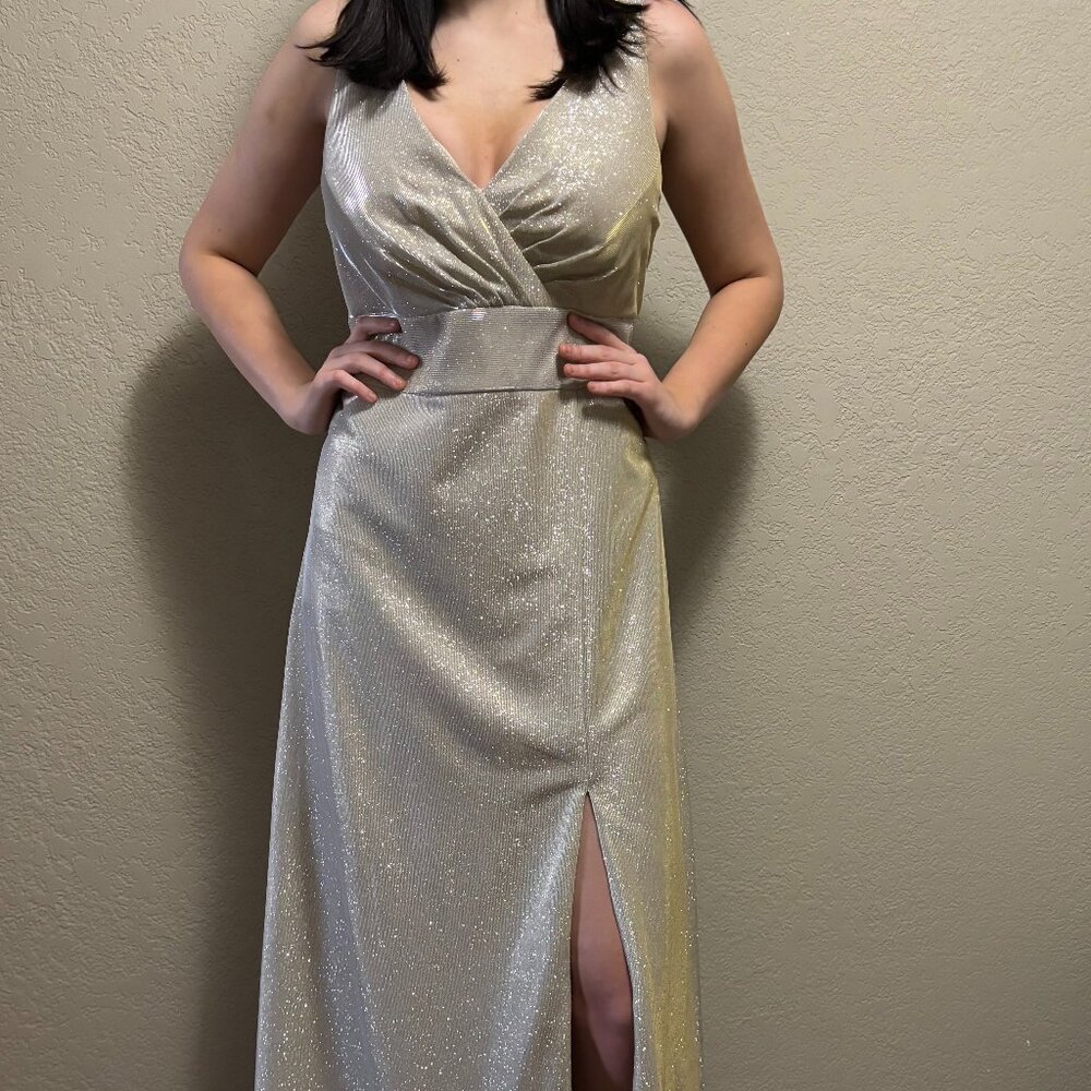 Oleg Cassini Size 14 Gold Glitter Formal